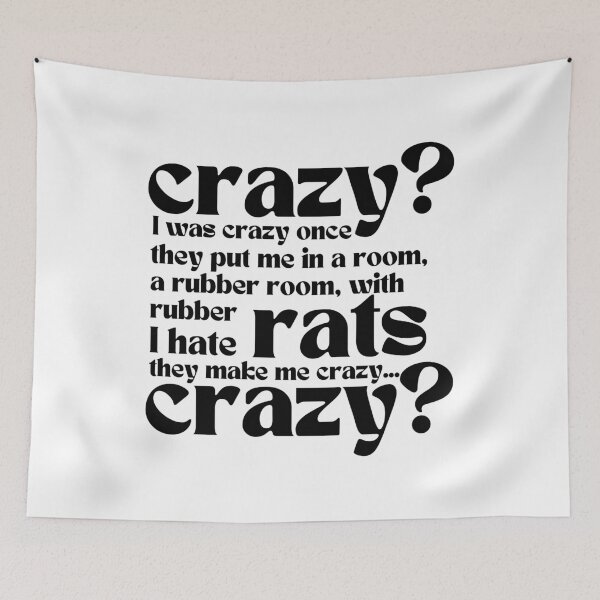 Item preview, Crazy I Was Crazy Once Classic Meme Vine Funny Gifts White designed and sold by PientkaArt.