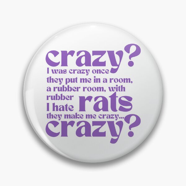 Item preview, Crazy I Was Crazy Once Classic Meme Vine Funny Gifts Purple White designed and sold by PientkaArt.