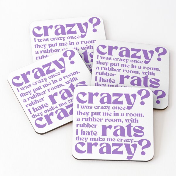Item preview, Crazy I Was Crazy Once Classic Meme Vine Funny Gifts Purple White designed and sold by PientkaArt.