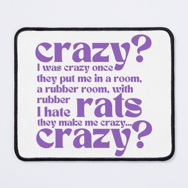 Item preview, Crazy I Was Crazy Once Classic Meme Vine Funny Gifts Purple White designed and sold by PientkaArt.