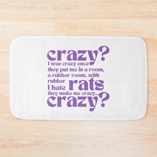 Item preview, Crazy I Was Crazy Once Classic Meme Vine Funny Gifts Purple White designed and sold by PientkaArt.