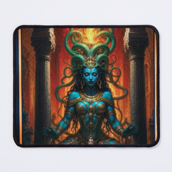 Item preview, Divine Colossal Statue Of The Goddess Asishiesha In The Sacred Temple Awe-Inspiring AI Concept Art by Xzendor7 designed and sold by Xzendor7 Digital Art Creations.