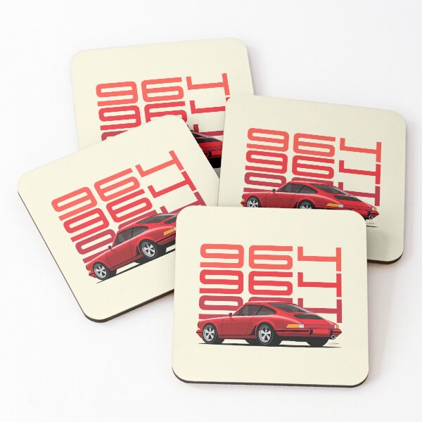 Item preview, Ilustración del Porsche 911 964 de color rojo de la Guardia designed and sold by blackdogshop.