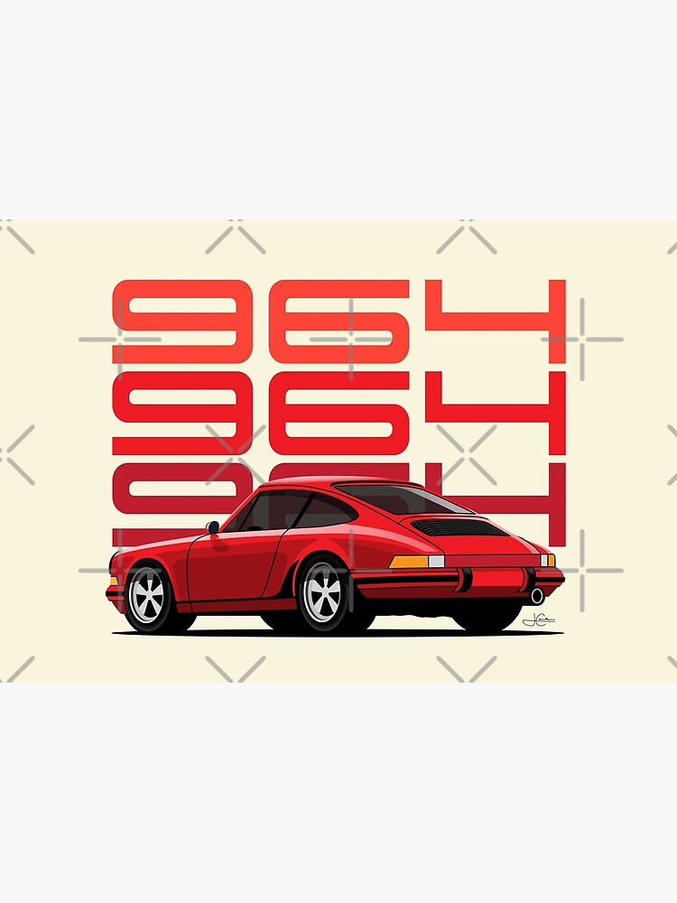 Guards Red Porsche 911 964 illustration