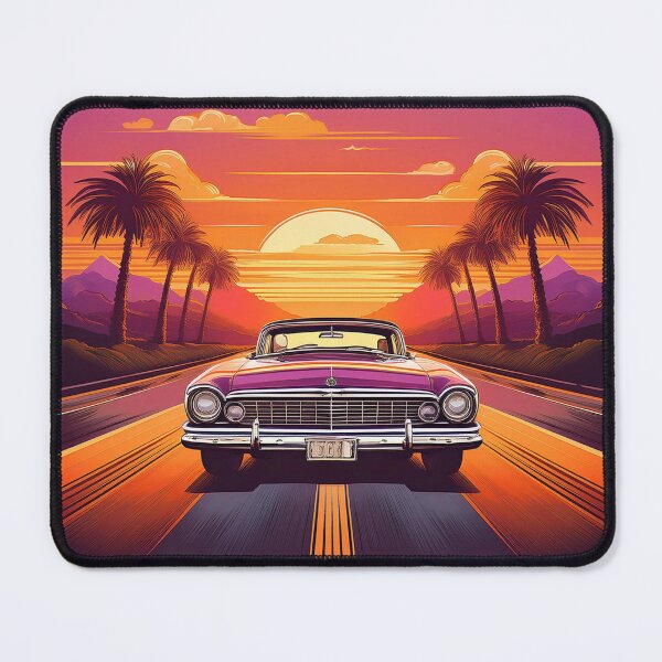 Item preview, Retro Car Driving into the Sunset designed and sold by RaiyaTees.