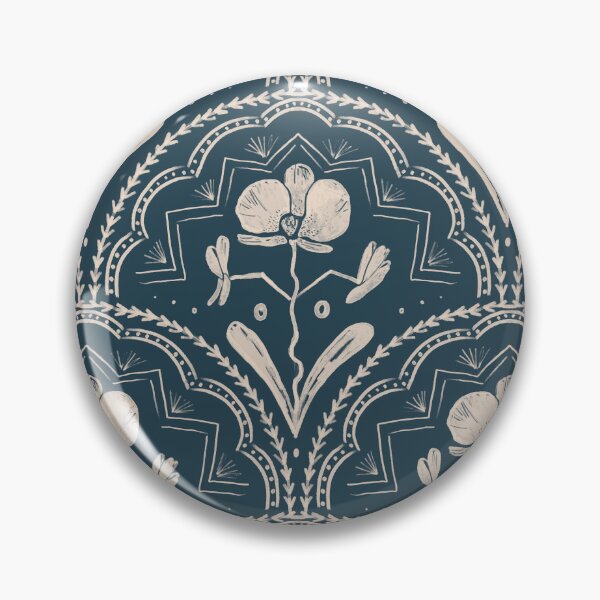 Item preview, Boho Whimsical Bathroom Tiles - Dark Blue  designed and sold by Anis Illustration.