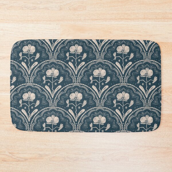 Item preview, Boho Whimsical Bathroom Tiles - Dark Blue  designed and sold by Anis Illustration.