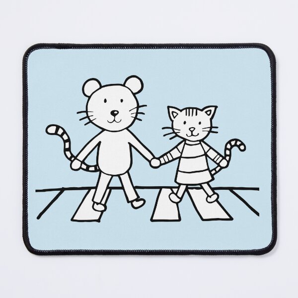 Item preview, Cartoon Mouse and Cat Crossing Street Together designed and sold by PholPol1959.