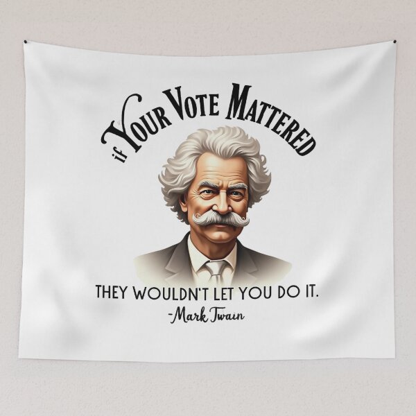 Item preview, Mark Twain Vintage Vote Elections Design designed and sold by iTeeShirts.