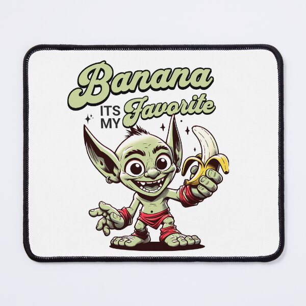 Item preview, goblin holding banana designed and sold by ShawishArt.