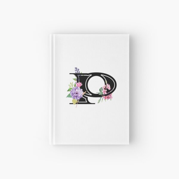 Watercolor Floral Letter P Hardcover Journal