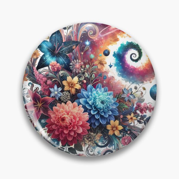 Item preview, Cosmic floral Artwork Flowers and Galaxies designed and sold by drbozzo.