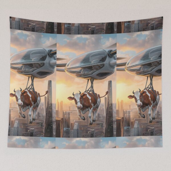 Item preview, Nature - Flying Cow  designed and sold by CanvasCarousel.