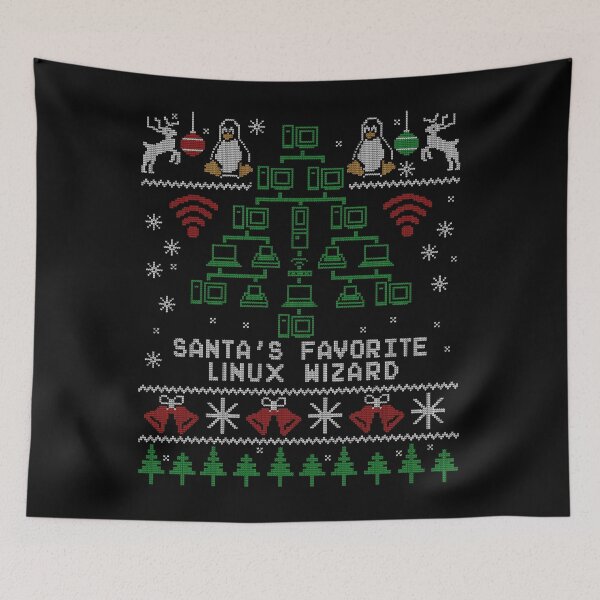 Item preview, Santa's Favorite Linux Wizard Christmas for IT Professionals designed and sold by Nerd Shizzle.