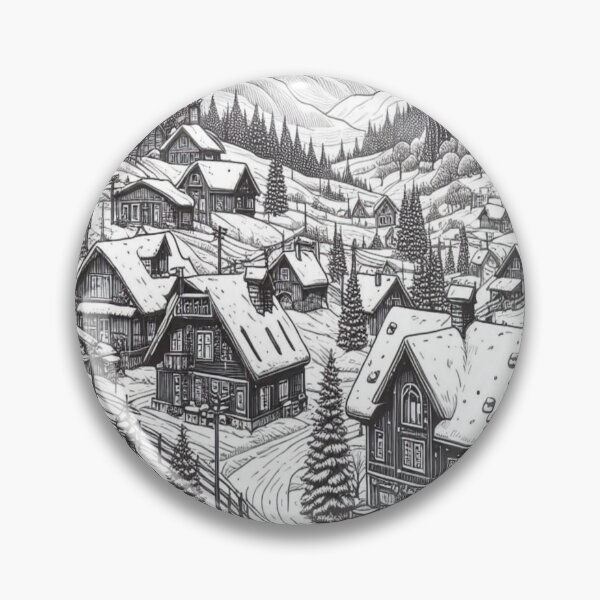 Item preview, Black & White Christmas Village designed and sold by Spike The Punch Design Co..