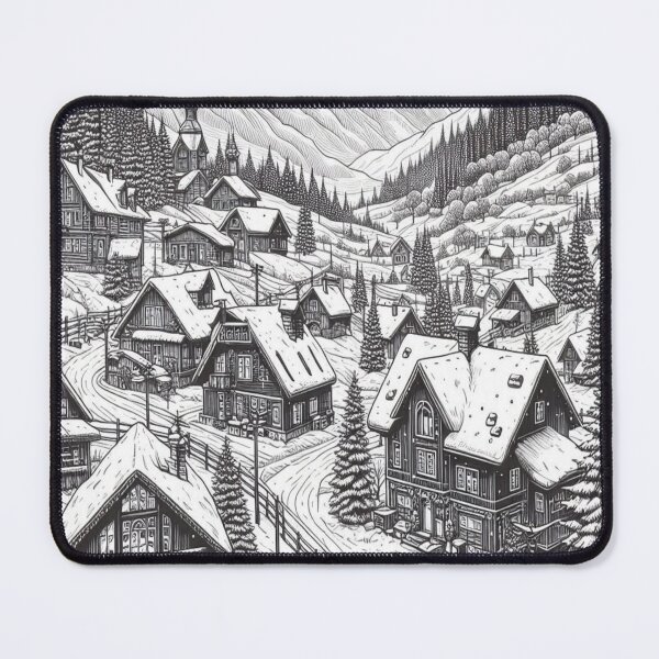 Item preview, Black & White Christmas Village designed and sold by Spike The Punch Design Co..