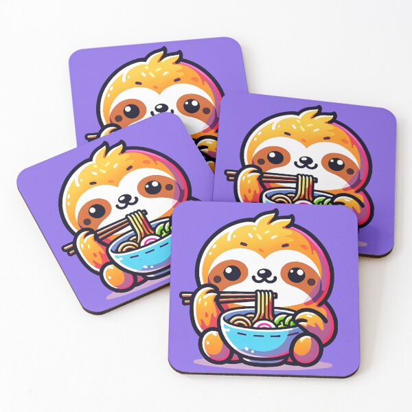 Item preview, Cute Sloth Eating Ramen Noodles 1 designed and sold by Animal Overload.