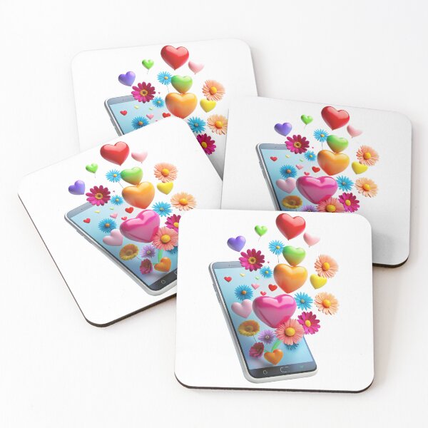 Item preview, Mobile App Design with Floating Hearts and Flowers designed and sold by PholPol1959.