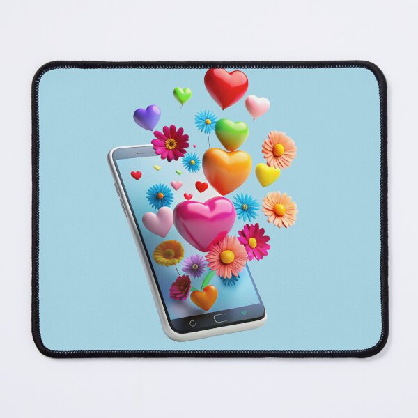 Item preview, Mobile App Design with Floating Hearts and Flowers designed and sold by PholPol1959.
