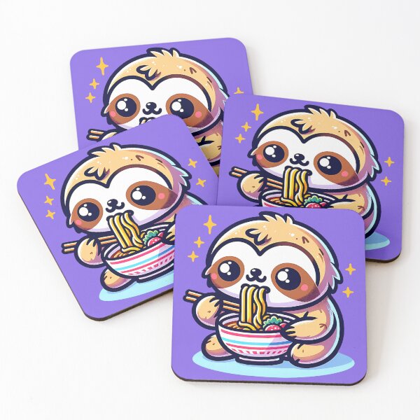 Item preview, Cute Sloth Eating Ramen Noodles 2 designed and sold by Animal Overload.