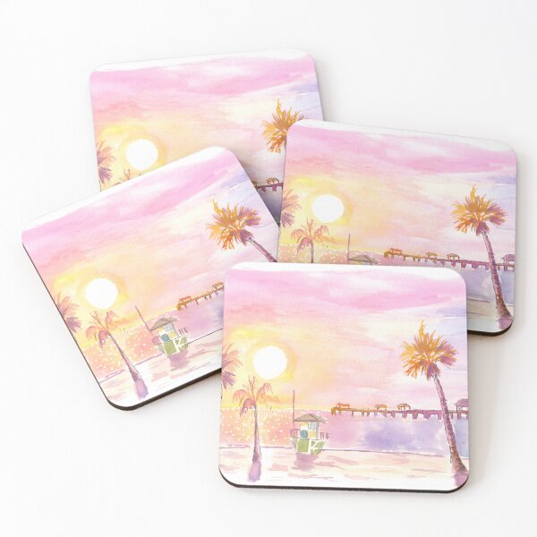 Item preview, Romantic Clearwater FL Beach Pier at Sunset designed and sold by artshop77.