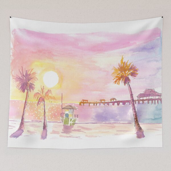 Item preview, Romantic Clearwater FL Beach Pier at Sunset designed and sold by artshop77.