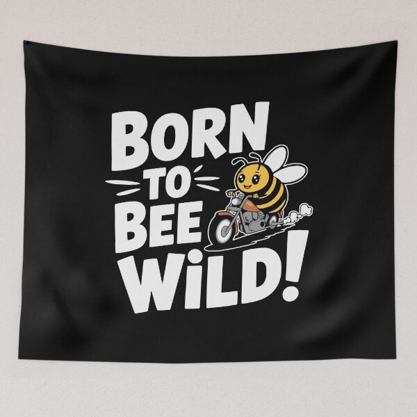 Item preview, Born To Bee Wild! Cute Bee Motorcycle Pun designed and sold by PMCreative.