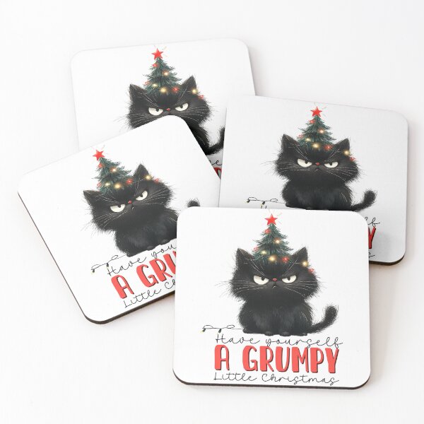 Item preview, Have yourself a grumpy little Christmas. Funny Christmas cat designed and sold by lucidfrog.