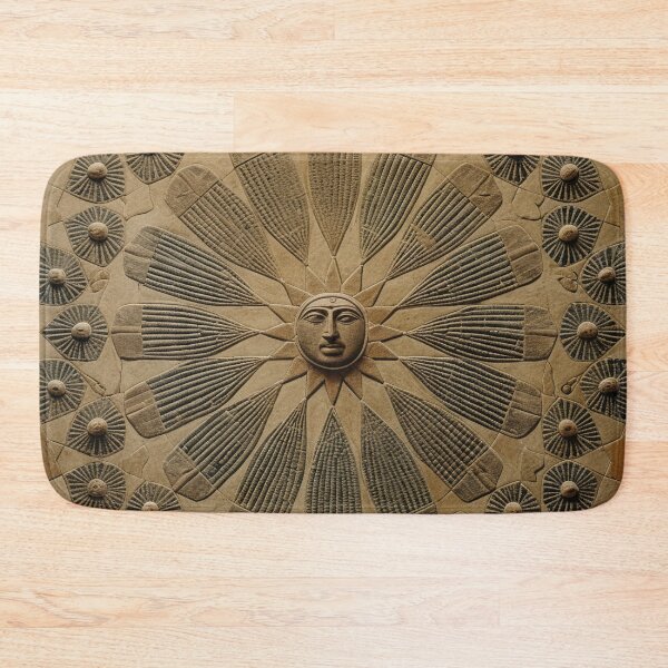 Item preview, Stone relief with sun and leaves designed and sold by Girih.