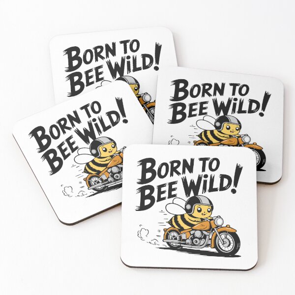 Item preview, Born To Bee Wild! Funny Motorcycle Bee Pun designed and sold by PMCreative.
