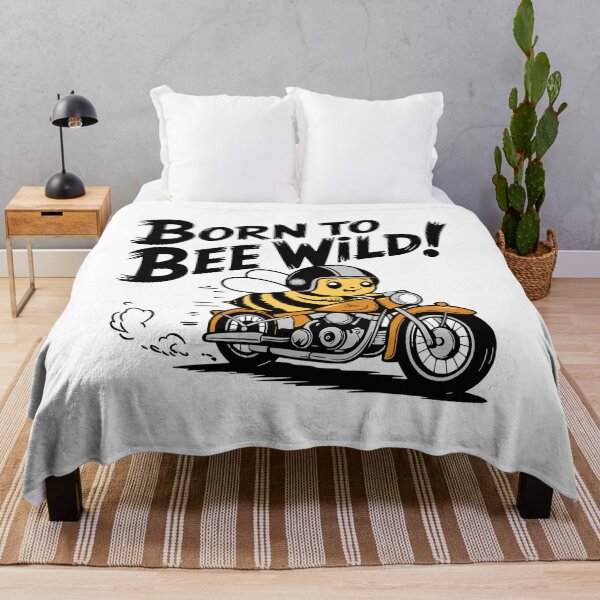 Item preview, Born To Bee Wild! Funny Motorcycle Bee Pun designed and sold by PMCreative.