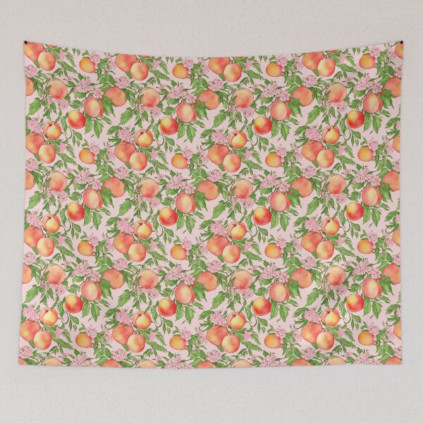 Item preview, Peach Blossom Watercolor Print designed and sold by Magnolia Valley Art.