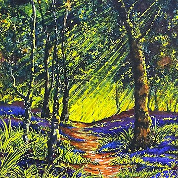 Artwork thumbnail, English Bluebell Woodland - Enchanting Spring Beauty by SarahGoughArt
