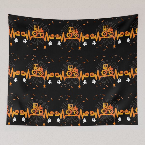 Item preview, Tractor de Halloween | Vida espeluznante en la granja | Diseño de murciélago fantasma con forma de calabaza designed and sold by InkredibleZ.