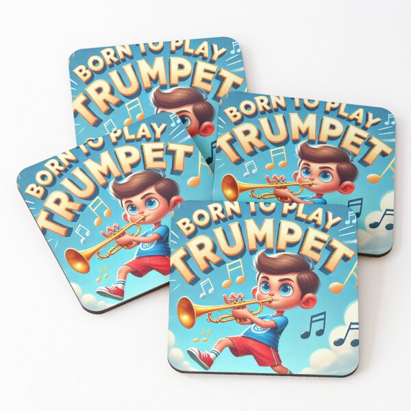 Item preview, Born to Play Trumpet - Children's Music Art Print designed and sold by MySheetMusicArt.