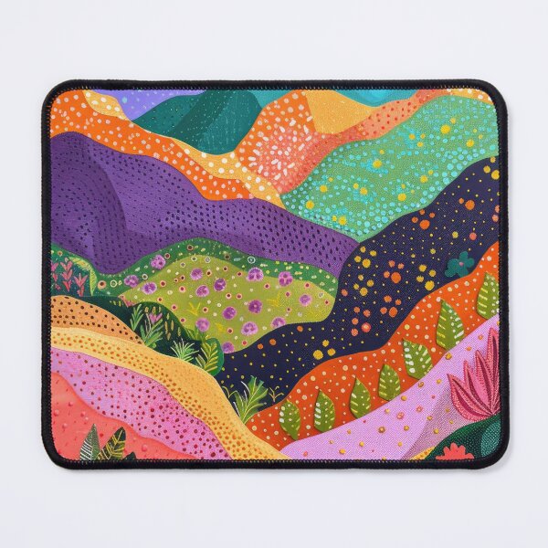 Item preview, Abstract Mountain Scenery with Flowers Colorful Art Print designed and sold by GulDesignCo.