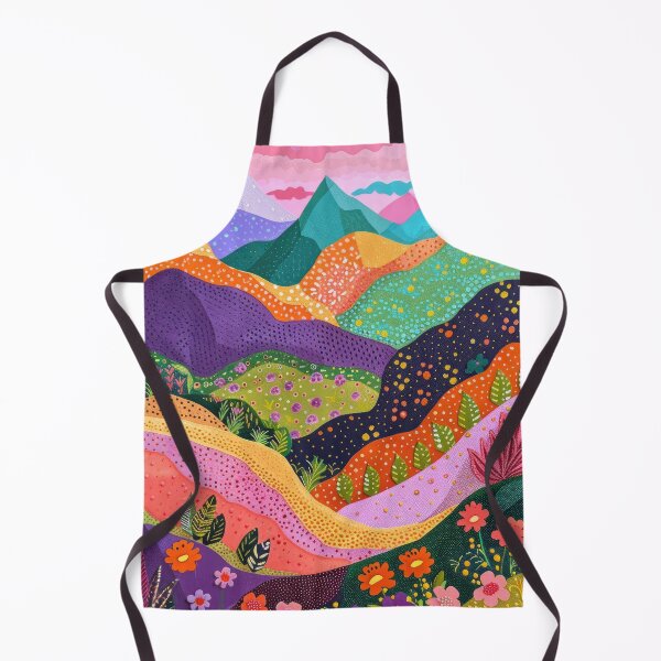Item preview, Abstract Mountain Scenery with Flowers Colorful Art Print designed and sold by GulDesignCo.