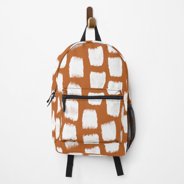 Item preview, Abstract Polka Dot Brush Spots Pattern (white/burnt orange) designed and sold by Design Minds Boutique.