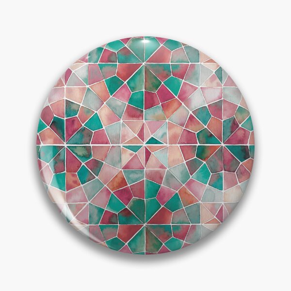 Item preview, Islamic Geometry in Watercolor red green designed and sold by GinColorist.