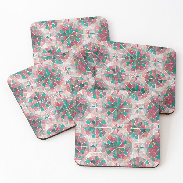 Item preview, Islamic Geometry in Watercolor red green designed and sold by GinColorist.