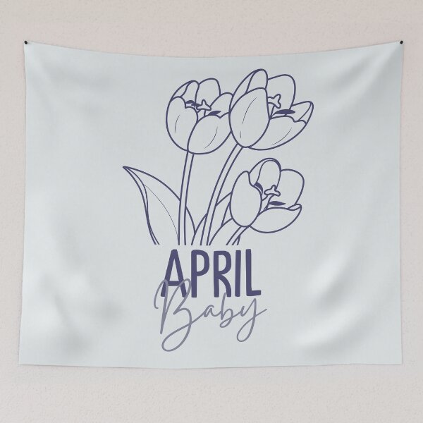 Item preview, April Baby, Tulip Birth Flower, April Birthday, Newborn Baby Gift designed and sold by lagunaklein.