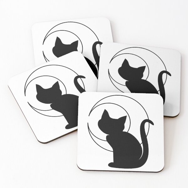 Item preview, black cat and moon  designed and sold by e-milka.