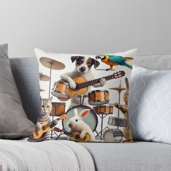 Item preview,  friends, cat, rabbit, bird, dog, rock, drums designed and sold by LOAMBO5AI.