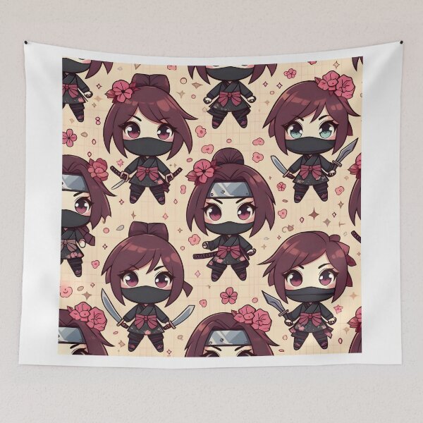 Item preview, Hot-cute Chibi ninja pattern 48.0 designed and sold by StickyGuys.
