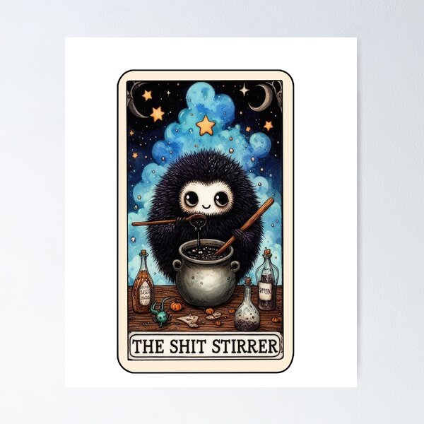 Item preview, The shit stirrer halloween tarot card designed and sold by CleanDecor.