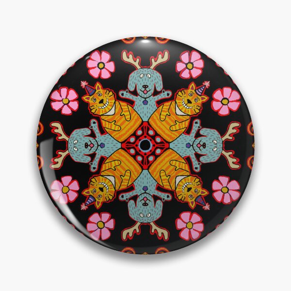 Artikelvorschau, Katzen-Hund-Mandala entworfen und verkauft von Joslin Fields.