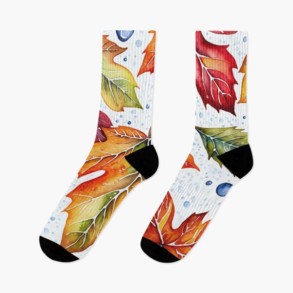 Item preview, Pattern with Colorful Autumn Wet Maple Leaves, Capturing the Essence of Nature's Seasons.  designed and sold by twisted-dot.