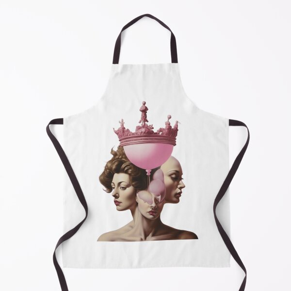 Item preview, Three faces women wearing crown and pin balloons | surreal Pop art  designed and sold by TaliaShin.
