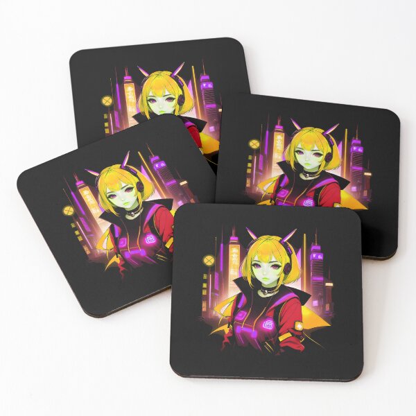 Item preview, Girl Gamer Anime E-Girl and Retrofuturistic City - Yellow Hair designed and sold by Beachy.