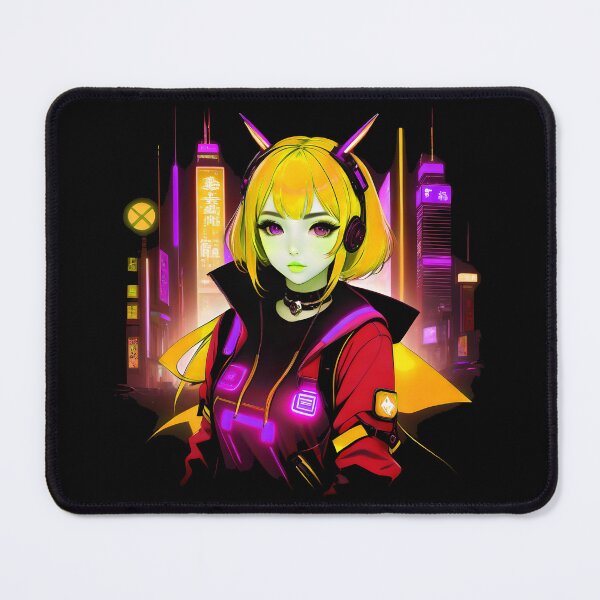 Item preview, Girl Gamer Anime E-Girl and Retrofuturistic City - Yellow Hair designed and sold by Beachy.